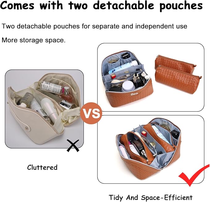 BOYATU Travel Makeup Bags for Women: 3 Pcs Large Make up Bags Set - Image 7