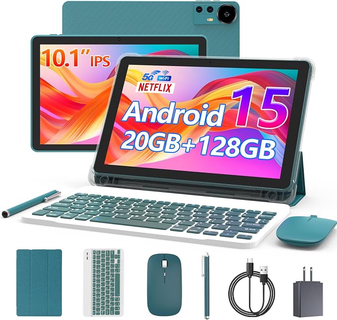 Android 15 Tablet 10 Inch, 20GB RAM+128GB ROM/ 2TB Expandable, 2.0GHz Quad-core by CUPEISI