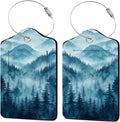 2 Pack Luggage Tag for Suitcase, Natural Scenery PU Cute Leather Luggage Tag by Unknown