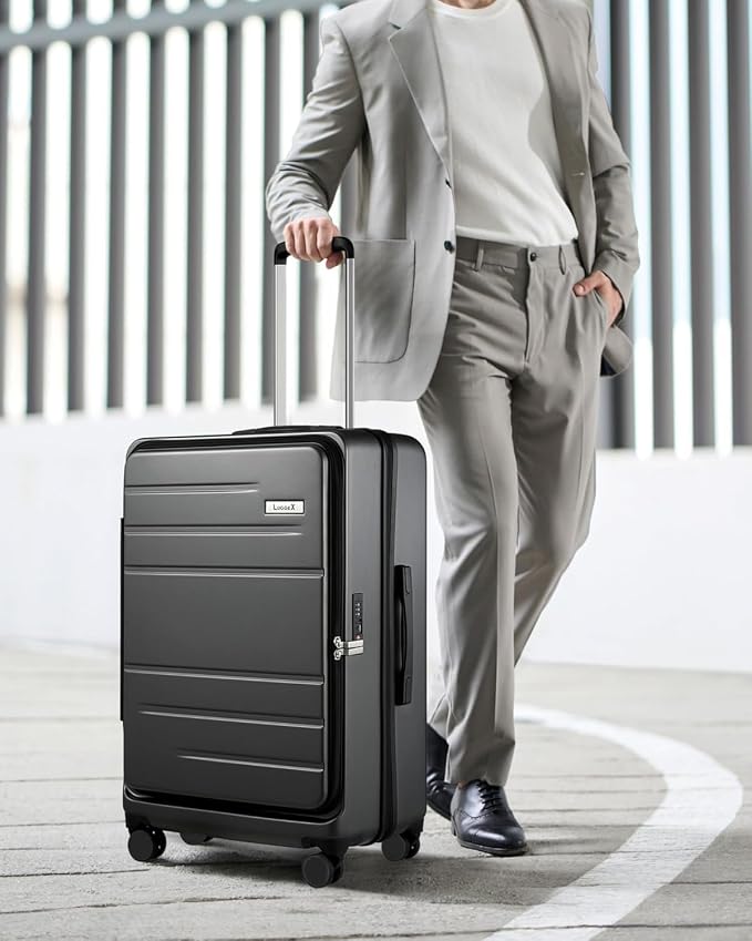 LUGGEX 28 Inch Luggage with Spinner Wheels, Expandable PC Hard Shell Checked - Image 2
