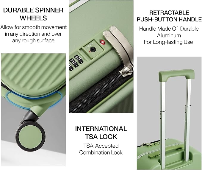 mixi Carry On Luggage, Rolling Travel Suitcase - Image 4