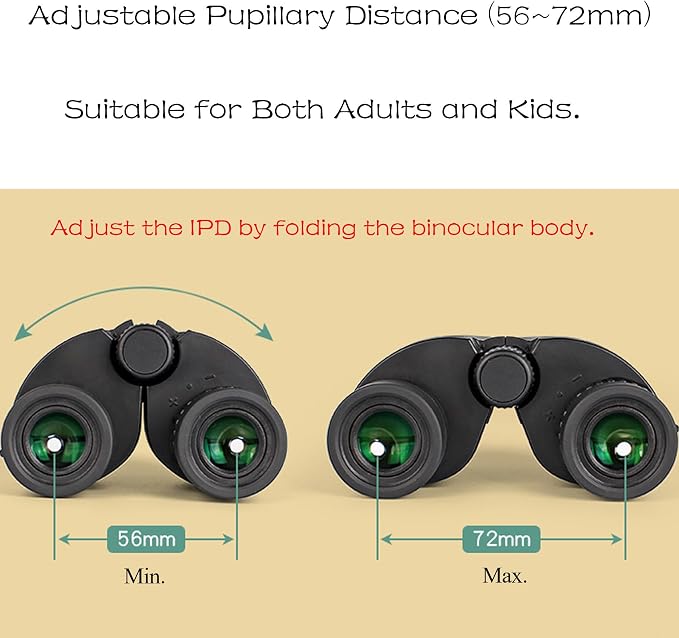 12x25 Compact Binoculars for Adults & Kids, High Powered Lightweight Waterproof - Image 4