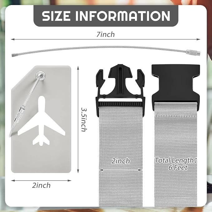 Weewooday 8 Pcs Luggage Straps Suitcase Tags Set - Image 2
