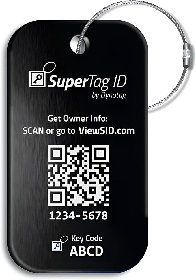 Dynotag® Sentry Series Solid Metal Web Enabled Smart Luggage Tag ID + Steel Loop by DynotagInc