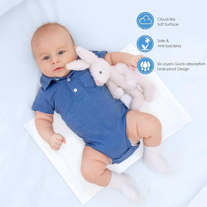 Disposable Changing Pads for Baby, 50 Pack Disposable Changing Pad Liners - Image 2