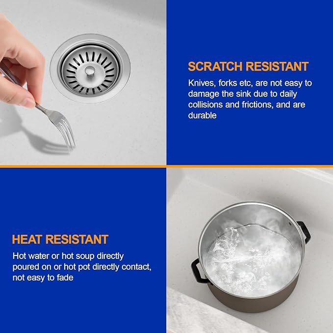 Dcolora 28 Inch White Undermount Kitchen Sink Workstation Single Bowl Modern - Image 6