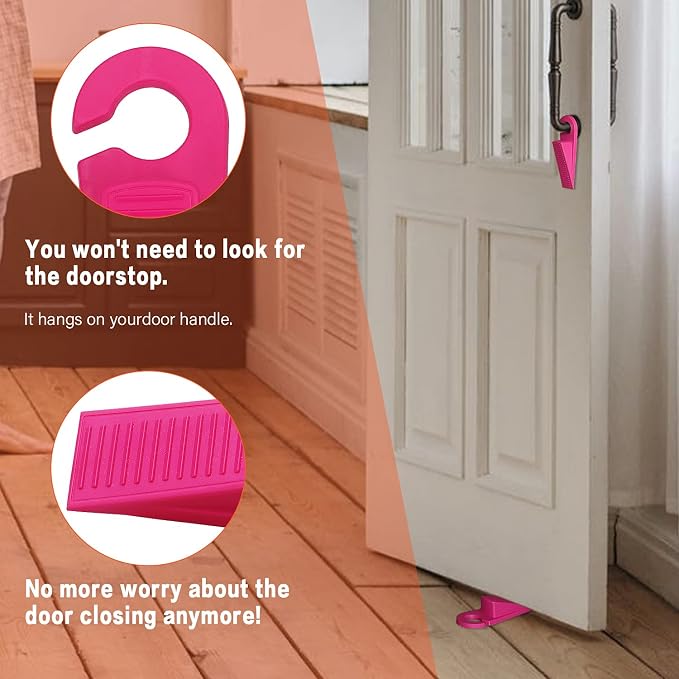 3 Pack Rubber Hook Type Door Stoppers 1 Inch Thick Door Stop Works on All Floor - Image 4
