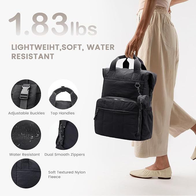 VONAL Diaper Bag Backpack, Lightweight Baby Diaper Bags, Travel Large Diaper Bag - Image 5