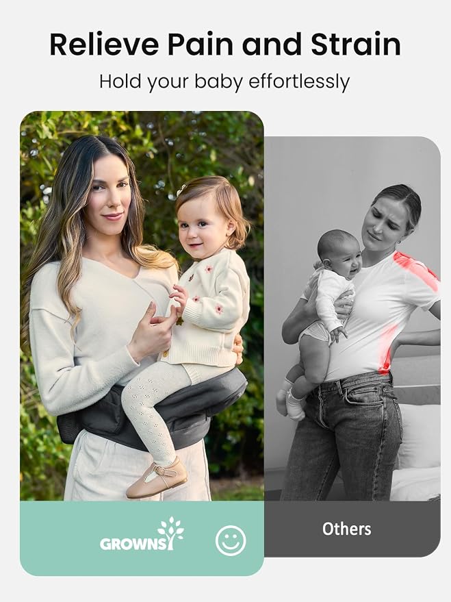 Baby Hip Seat Carrier, GROWNSY Ergonomic Hip Seat Baby Carrier - Image 3