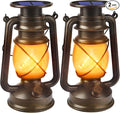 Solar Lanterns Outdoor Waterproof, 2 Pack Bronze Vintage Lanterns by Wondrastical