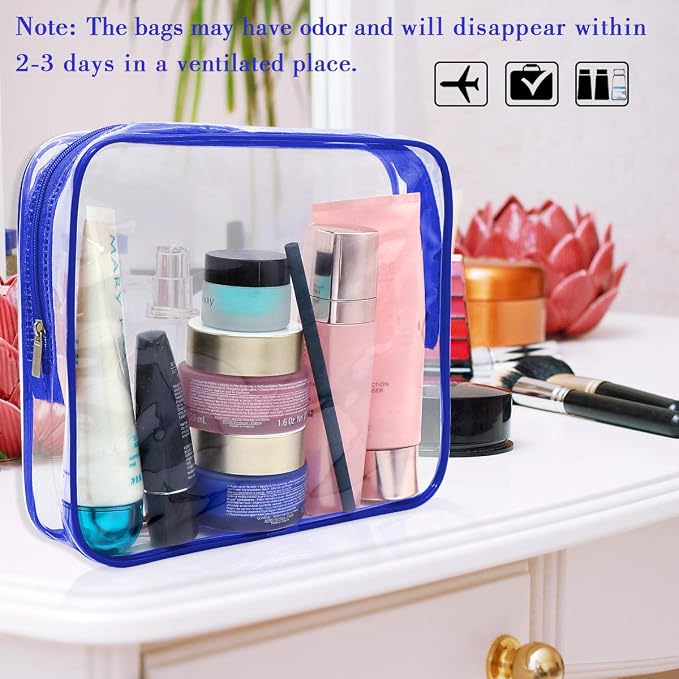 APREUTY Clear Makeup Bags, TSA Approved 6Pcs Cosmetic Makeup Bag Set Clear PVC - Image 5