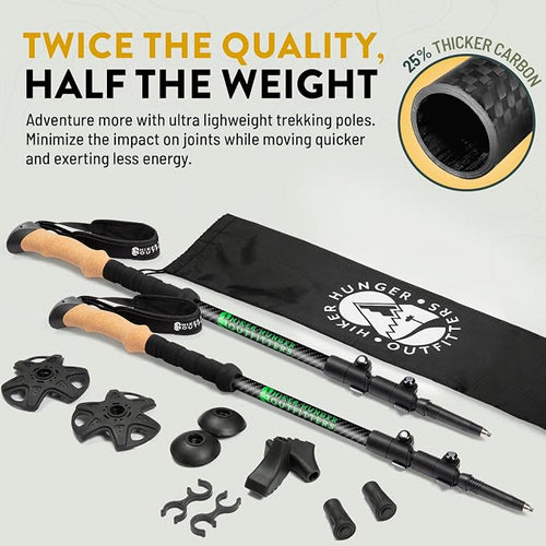 100% Carbon Fiber Trekking Poles by USA Brand - Image 2