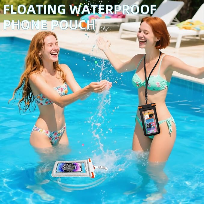 IPX8 Floating Waterproof Phone Case 2-Pack, 7.2 Inch Waterproof Phone Pouch - Image 3