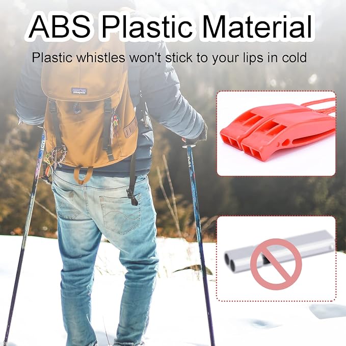 4 Pack Emergency Whistles with Adjustable Reflective Lanyard, Shrill Loud - Image 7