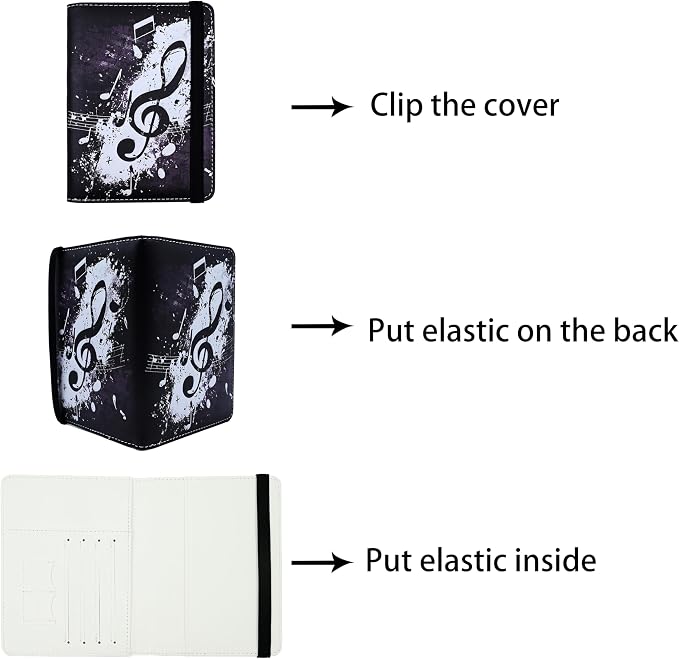 Music Note Passport Holder for Women and Men PU Leather Passport Cover for - Image 3
