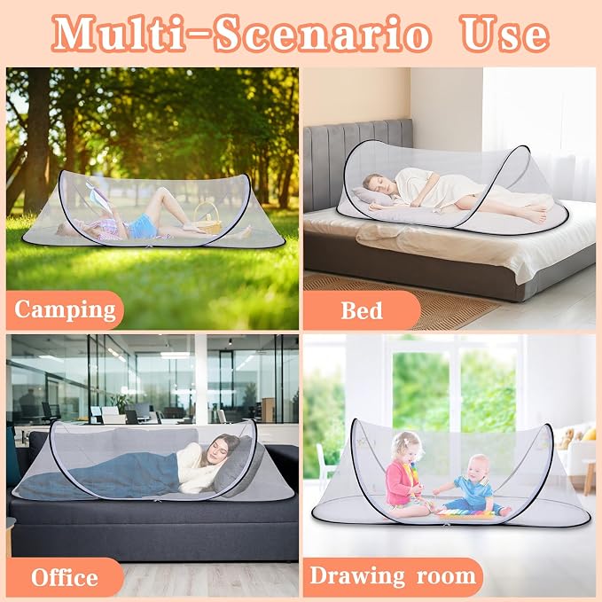 78.7 x 31.5 x 23.6 Inch Large Collapsible Portable Mosquito Net, Pop Up - Image 6