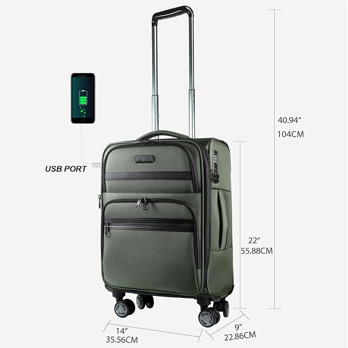 KROSER Softside Expandable Carry On Luggage - Image 2