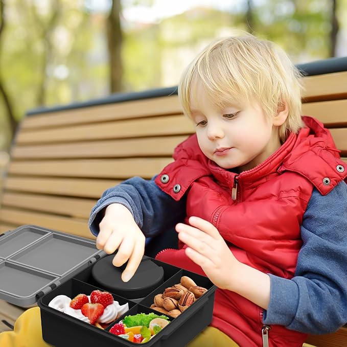 Kids Bento Lunch Box with 8oz Soup Thermo, Kids Leakproof Lunch Food Containers - Image 9