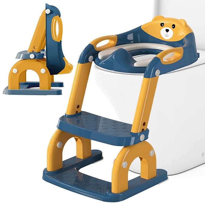 Potty Training Seat for Toddlers, Adjustable Height 2-in-1 Potty Training by CUXFLS