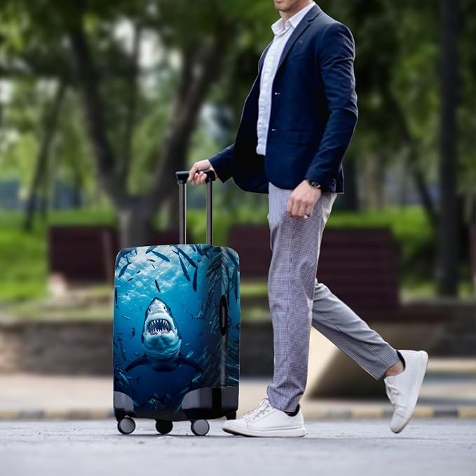 Seadworld Shark Luggage Cover 18-21 Inch High Elastic Thickened Travel Suitcase - Image 3