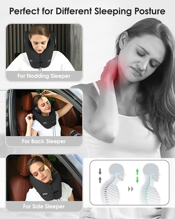 Travel Pillow, Neck Pillow Airplane, Plane Pillow Memory Foam Travel Neck Pillow - Image 3