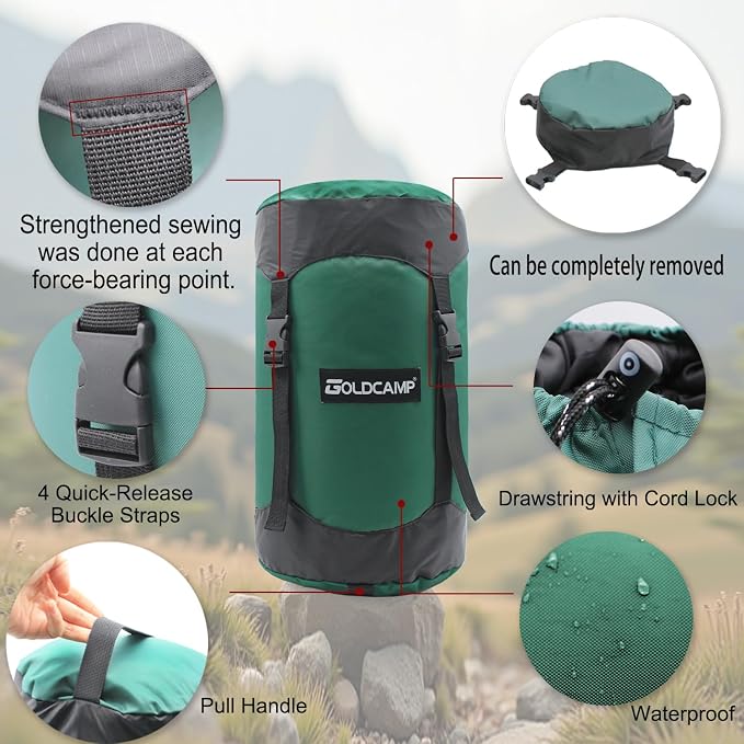 GoldCamp Compression Sack, Waterproof & Ultralight Sleeping Bag Stuff Sack - Image 3