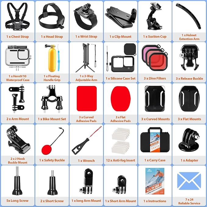 HONGDAK Action Camera Accessories Kit - Image 7