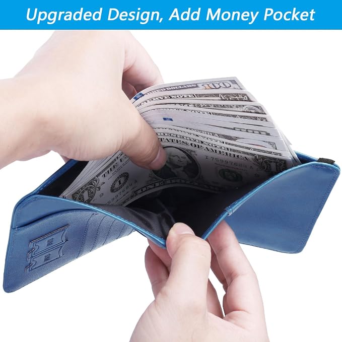 Airtag Passport Holder Cover Wallet Travel Essentials RFID Blocking Leather - Image 4