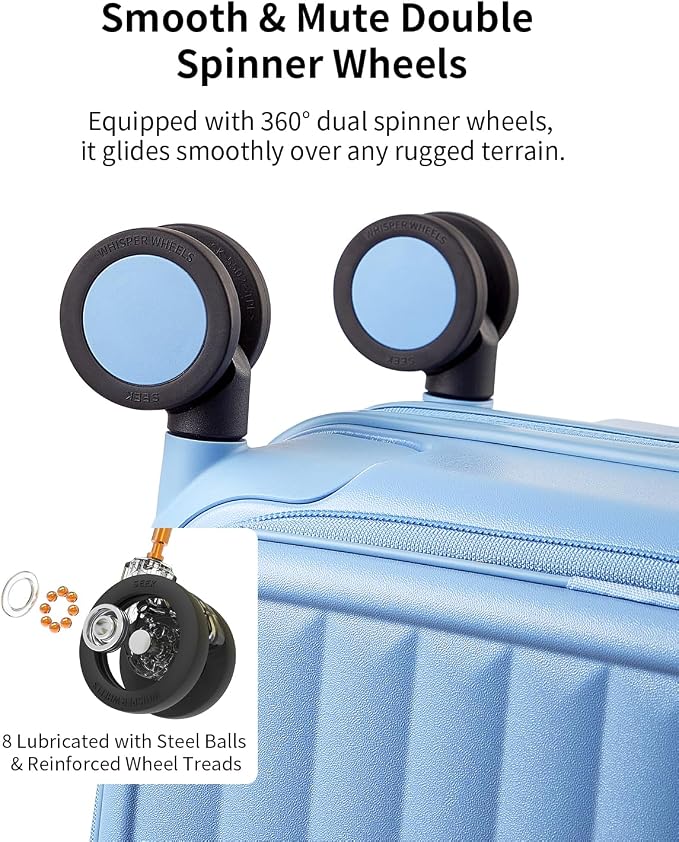aji Expandable Top Open Carry On Luggage 22x14x9 Airline Approved, 20 Inch Hard - Image 8