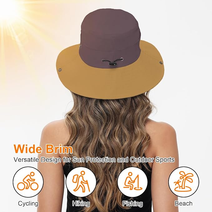 Sun Hats for Women Bucket Hat UV Protection Fishing Hat Wide Brim Safari Hats 2 - Image 4