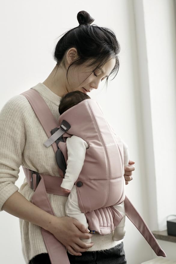 BabyBjörn Baby Carrier Mini, Dusty Pink Newborn Carrier, Easy-to-Use - Image 5