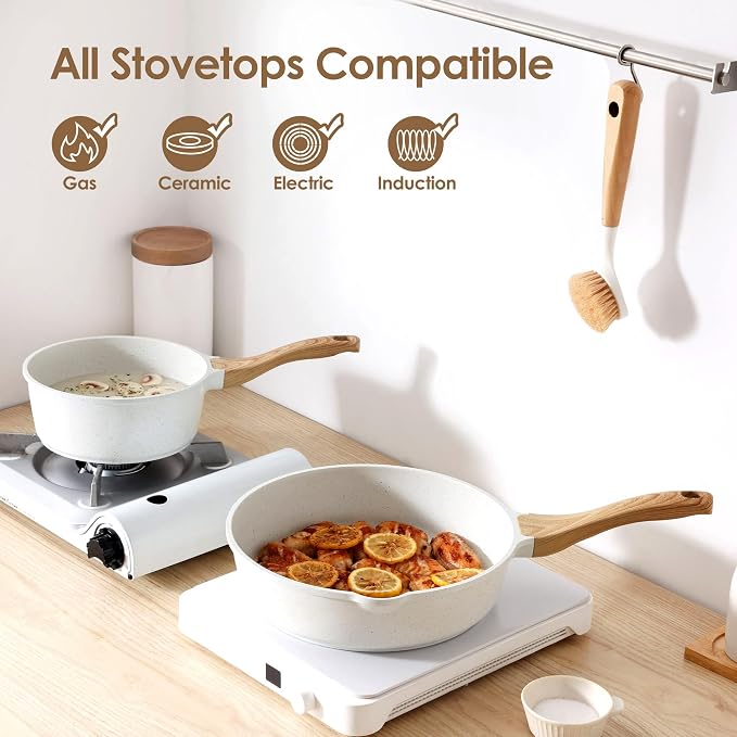 SENSARTE Nonstick Ceramic Cookware Set 13-Piece, Healthy Pots and Pans Set - Image 4