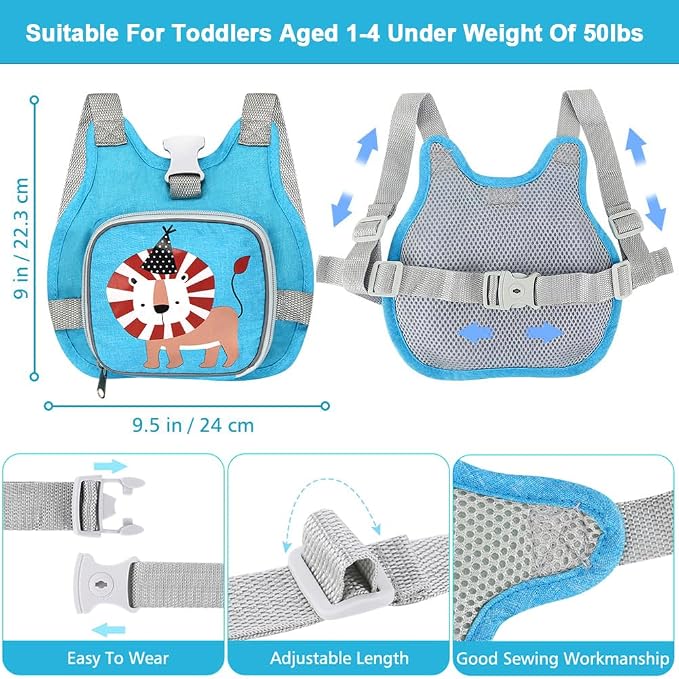 Toddler Harness Leash+ Anti Lost Wrist Link, Accmor Adorable Lion Baby Harness - Image 2