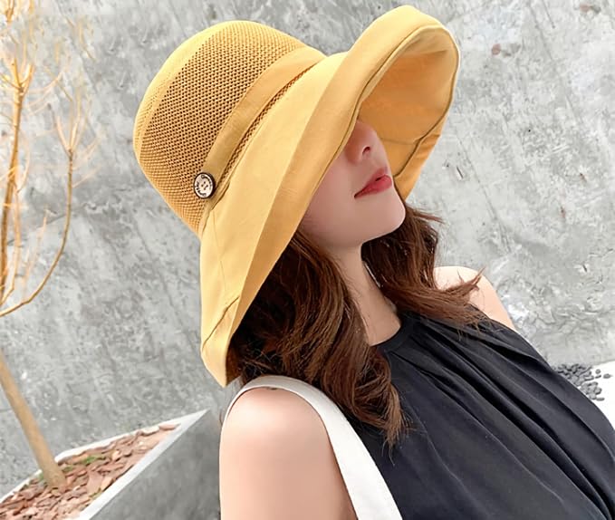 Women Wide Brim Sun Hats Metal Wired Edge Summer UV Protection Beach Fishing Hat - Image 4