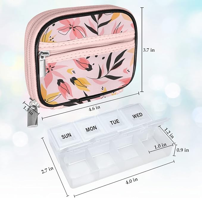 Serfeymi Weekly Travel Pill Organizer Pill Case - Image 2