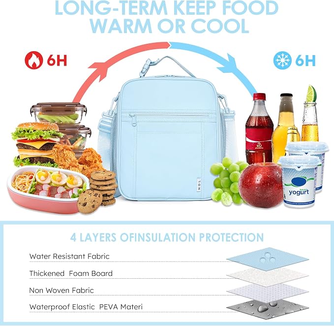 NOL Nylon Waterproof Kids Lunch Bag, Insulated Lunch Bag, Lunch box Cooler - Image 4