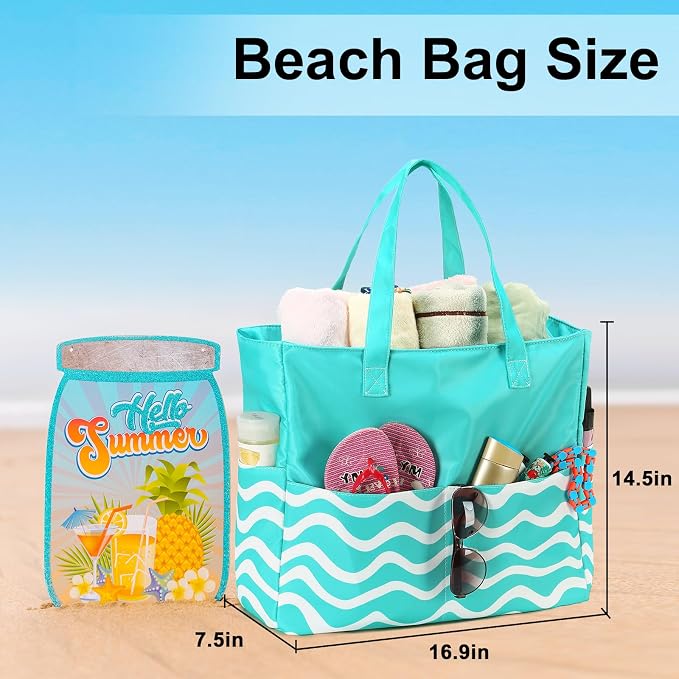 LEDAOU Beach Bag Waterproof Sandproof Women Tote Bag Pool Bag - Image 5
