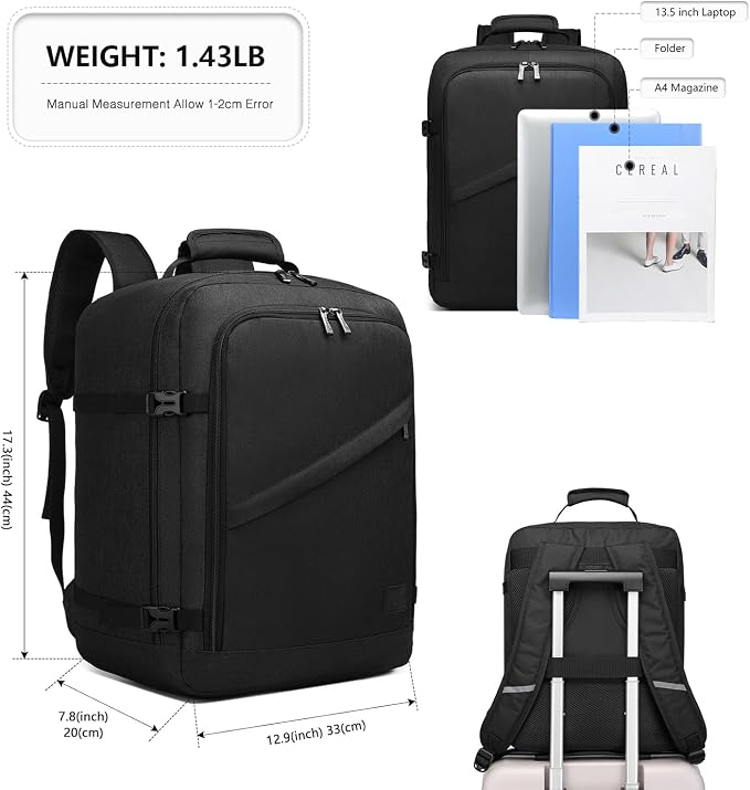 Kono Carry on Backpack, Waterproof Lightweight Daypack - Image 3