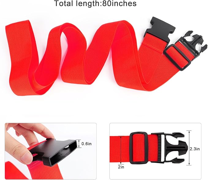 2Pcs Luggage Straps for Suitcase Travel Accessories TSA Approved, 80In Long - Image 3