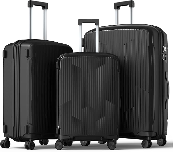 Nazhura Luggage Set, 3-Piece Hardside Suitcase Set, 20-inch Carry On, 28-inch by NazhuraGoodCompanionAtHome