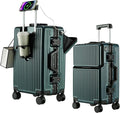 2-Piece Hardshell Zipperless Luggage Set, 20/26" Aluminum Frame Hardshell by cycyCarry