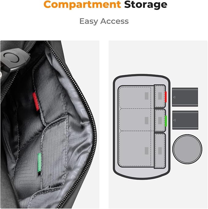 K&F Concept 2 in 1 Sling Bag Everyday Shoulder Bag & Multifunction Photography - Image 4