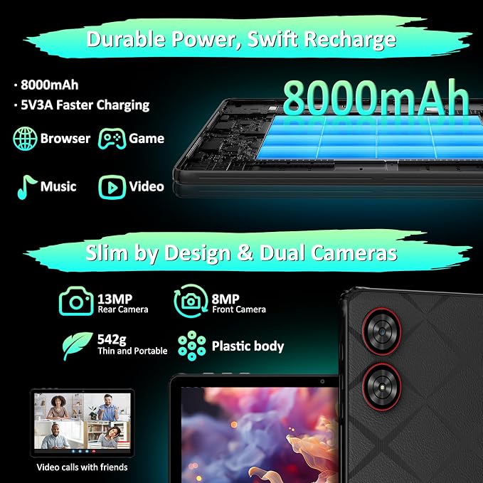 Android Tablet, 2K FHD Display Tablets, 36GB RAM & 256GB ROM, 1TB Expandtion - Image 6