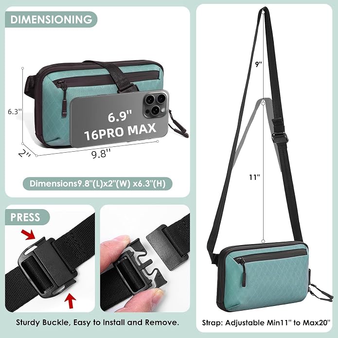 Electronics Organizer Tech Travel Pouch – Waterproof Nylon Diamond Quilted & - Image 3