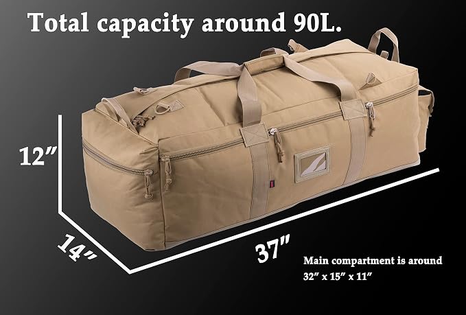 Large Military Duffle Bag Tactical Gear Load Out Bag Deployment Cargo Bag - Image 2