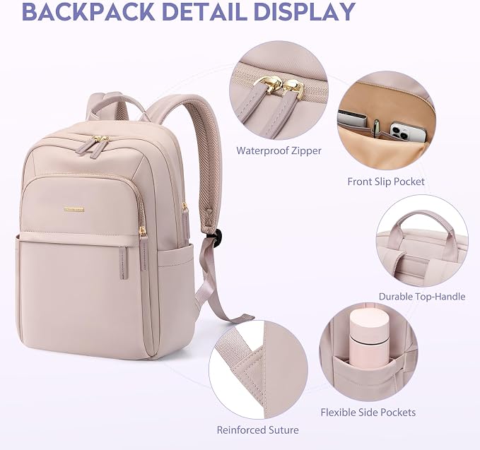 Hiking Travel Backpack for Women Casual Business Weekender Multilayer Laptop Bag - Image 4