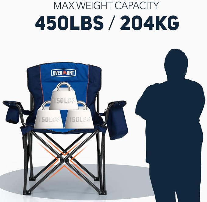 Overmont Oversized Folding Camping Chair - Image 7