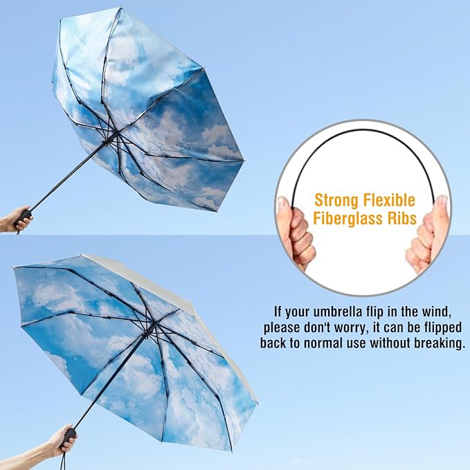 G4Free UPF 50+ UV Protection Large Travel Umbrella 42/46 Inch Auto Open Close - Image 2