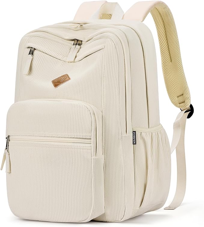 ZORFIN 26L Backpack for College, and Travel: Corduroy Bookbag by ZORFIN-SimpleYetChic