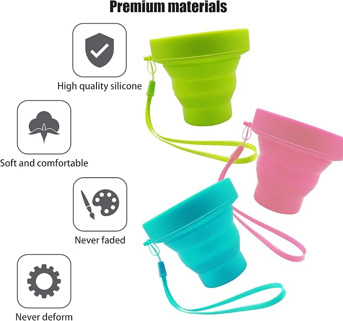 Silicone Collapsible Water Cup, Outdoor Folding Reusable Mug - Image 2